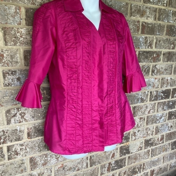 DON CASTER 100% SILK BLOUSE size small Vintage - Picture 3 of 9